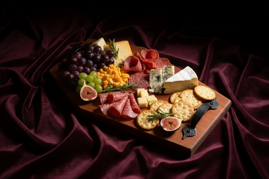 Coffin board with charcuterie spread same position